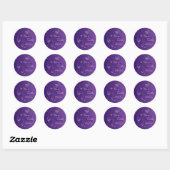 Rond Flore violette et argentée avec Sticker à papillon (Feuille)