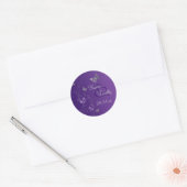 Rond Flore violette et argentée avec Sticker à papillon (Enveloppe)