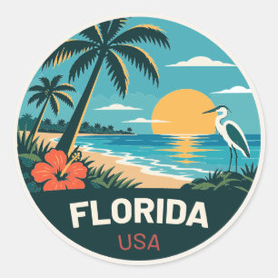 Rond Florida USA – Vintage Travel Sticker