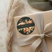 Rond Forest Witch Green Floral Wedding Round Sticker