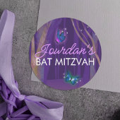 Rond Forêt violette enchantée, Sticker à papillons