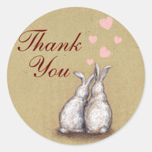 Rond Forever Love Bunnies Merci Sticker 2