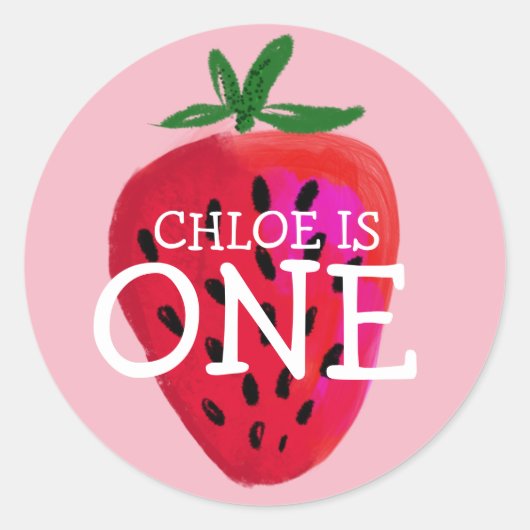 Rond Framboise | Sticker personnalisé premier anniversa (Devant)