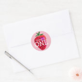 Rond Framboise | Sticker personnalisé premier anniversa (Enveloppe)
