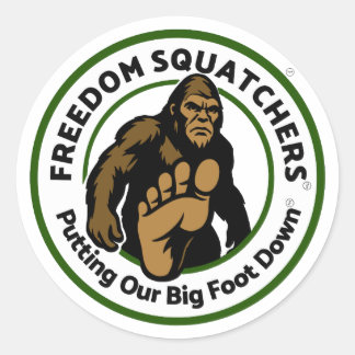 Rond Freedom Squatchers "Big Foot Down" Round Sticker