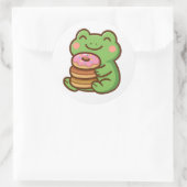 Rond Frog With Donuts – Cute Animal Sticker (Sac)