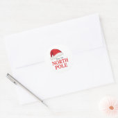 Rond From the North Pole Christmas Sticker | Santa Hat (Enveloppe)