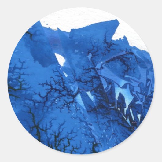 Rond "Frozen Ridge #4" Sticker abstrait Design (Devant)