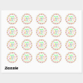 Rond Fruit Two-tti Frutti 2nd Birthday Sticker (Feuille)