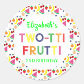 Rond Fruit Two-tti Frutti 2nd Birthday Sticker (Devant)