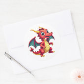 Rond Fun Cartoon Dragon Sticker  (Enveloppe)