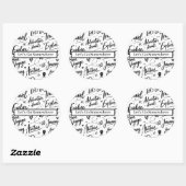 Rond Fun Travel Sticker Adventure Black & White Design (Feuille)