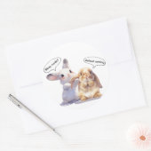 Rond Funny Bunny sticker – Sleep Mode vs Default (Enveloppe)