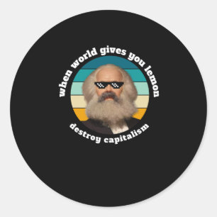 Rond Funny Capitalisme Karl Marx Sticker