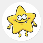 Rond Funny Cartoon Star Character Sticker (Devant)