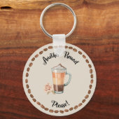 ROND FUNNY COFFEE SLEUTELHANGER (Voorkant)