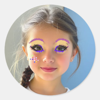 Rond Funny Eye Makeup Classic Round Sticker