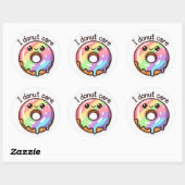 Rond Funny Rainbow Donut "I Donut Care" Sticker (Feuille)