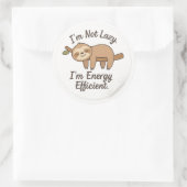 Rond Funny Sloth “I’m Energy Efficient” Sticker (Sac)