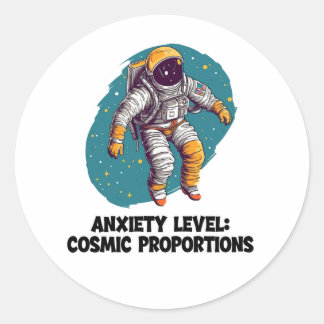 Rond Funny Space Anxiety Sticker