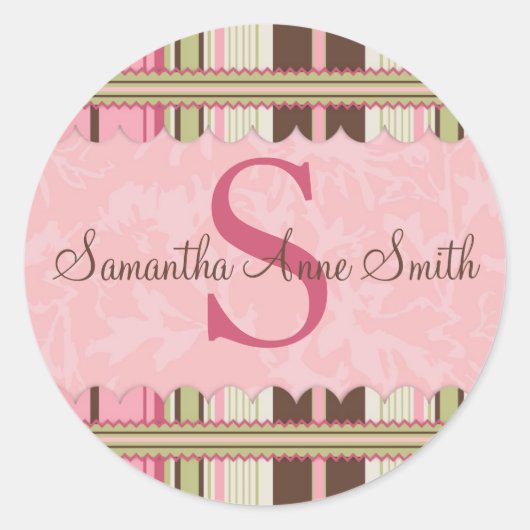 Rond G Sticker pour fille Monogramme (Devant)