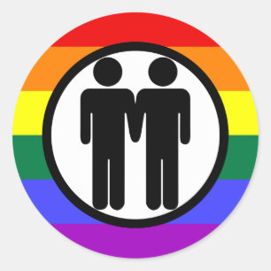 Rond Garçon + Sticker arc-en-ciel garçon