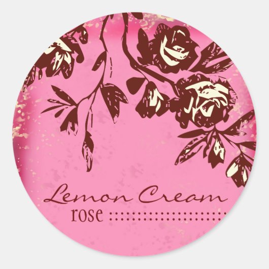 Rond GC | Sticker Rose à la crème citron (Devant)