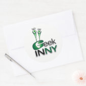 Rond Geek Dans NY Grand Sticker (Enveloppe)