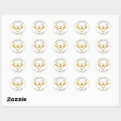 Rond Gem Or Diamant Anniversaire Favoriser Sticker (Feuille)