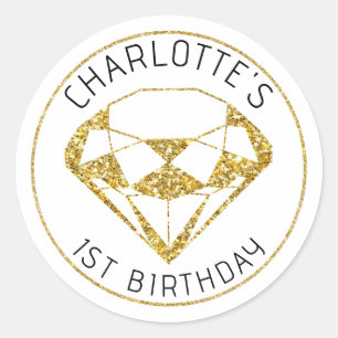 Rond Gem Or Diamant Anniversaire Favoriser Sticker