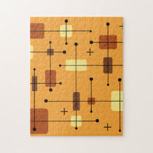 Rond gemaakte rechthoeken vierkantjes Oranje Legpuzzel