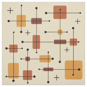 Rond gemaakte rechthoeken vierkantjes Oranje Stof