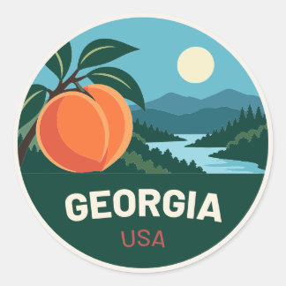 Rond Georgia USA – Vintage Reissticker Ronde Sticker