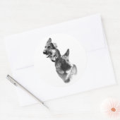 Rond German Shepherd Charcoal 2 - Sticker (Enveloppe)
