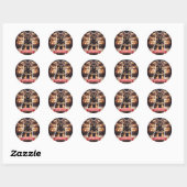 Rond German Shepherd Puppy Confetti Celebration Sticker (Feuille)