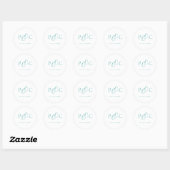 Rond Gift Box Blue Wedding Calligraphy Envelope Sticker (Feuille)