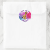 Rond Giraffe joyeux Sticker d'anniversaire (Sac)