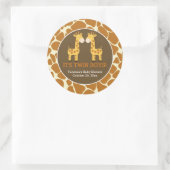 Rond Giraffes jumelles avec Sticker à imprimer de la Gi (Sac)