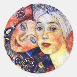 Rond Girls par Gustav Klimt Sticker Round