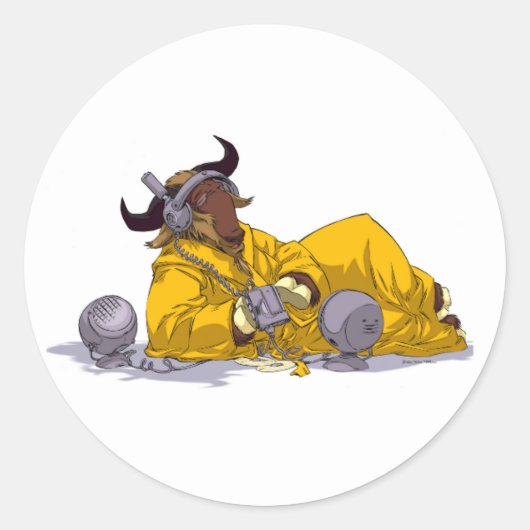 Rond GNU Écouter Music Free Software Sticker (Devant)