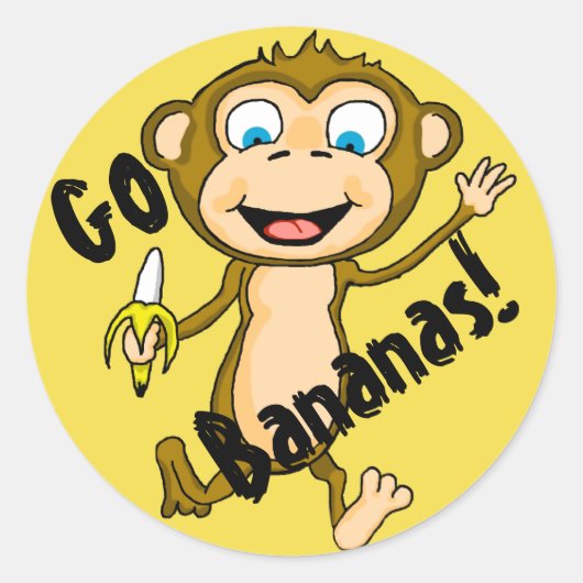 Rond Go Bananas Classic Round Sticker (Devant)