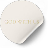 Rond GOD WITH US Cream Christmas Sticker #2