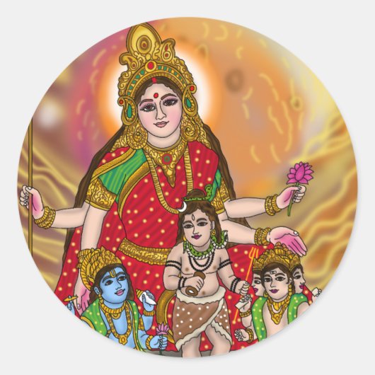 Rond Goddess Durga Sticker (Devant)