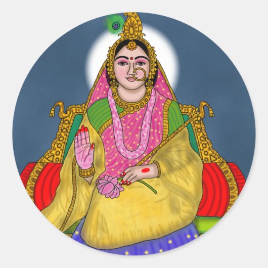 Rond Goddess Radha Sticker (Devant)