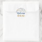 Rond Gold Blue Confetti Welcome Back Round Sticker (Sac)