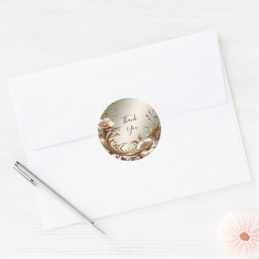 Rond Gold Floral Sticker (Enveloppe)