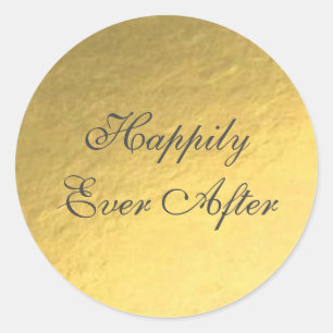 Rond Gold Foil Joyeusement Jamais Après Sticker Mariage