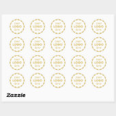 Rond Gold White Custom Logo Scalloped Circle Sticker (Feuille)