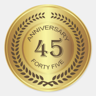 Rond Golden 45th Anniversary with laurel wreath Sticker