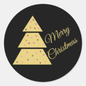 Rond Golden Christmas Tree Sticker (Devant)